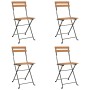 Muebles cafetería plegables 5 pzas madera maciza acacia y acero