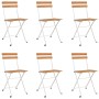 Muebles cafetería plegables 7 pzas madera maciza acacia y acero