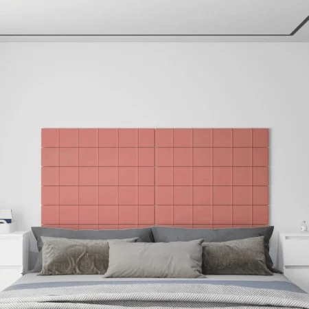 Wall panels 12 pcs pink velvet 90x15 cm 1.62 m² by vidaXL, Wall covering - Ref: Foro24-344108, Price: 38,78 €, Discount: %
