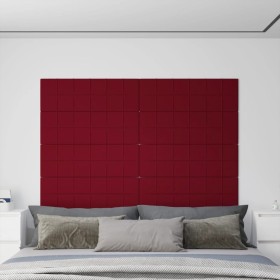 Paneles de pared 12 uds terciopelo rojo tinto 90x30 cm 3,24 m²