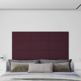 Paneles de pared 12 uds tela morado 60x30 cm 2,16 m²