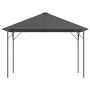 Cenador con techo gris antracita 3x3 m