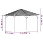 Cenador con techo gris antracita 3x3 m
