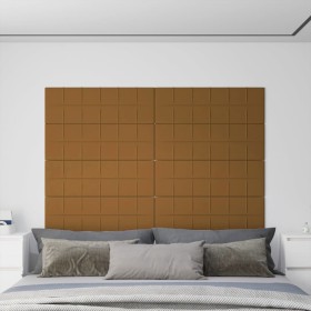 Paneles de pared 12 uds terciopelo marrón 90x30 cm 3,24 m²