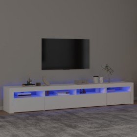 Mueble de TV con luces LED blanco 240x35x40 cm Mueble de TV con luces LED blanco 240x35x40 cm