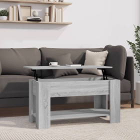 Mesa de centro madera contrachapada gris Sonoma 101x49x52 cm