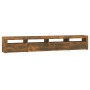 Mueble de TV con luces LED color roble ahumado 240x35x40 cm