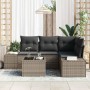 Conjunto de sofá de jardín 5 pcs Gris Poliratán