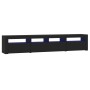 Mueble de TV con luces LED Negro 210x35x40 cm