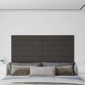 Paneles de pared 12 uds tela gris oscuro 90x15 cm 1,62 m²