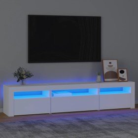 Mueble de TV con luces LED blanco 195x35x40 cm en Muebles TV | Comprar online en Foro24