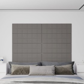 Paneles de pared 12 uds tela gris claro 90x30 cm 3,24 m²