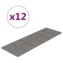 Paneles de pared 12 uds tela gris claro 90x30 cm 3,24 m²