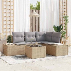 Conjunto de sofá de jardín 5 pcs Beige ratán sintético en Conjuntos de jardín | Comprar online en Foro24