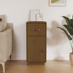 Solid pine wood sideboard in honey brown color, 34x40x75 cm by vidaXL, Sideboards - Ref: Foro24-820125, Price: 54,68 €, Disco...