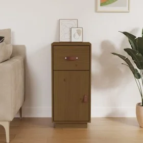 Solid pine wood sideboard in honey brown color, 34x40x75 cm by vidaXL, Sideboards - Ref: Foro24-820125, Price: 54,68 €, Disco...