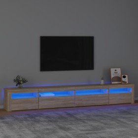 Mueble de TV con luces LED roble Sonoma 270x35x40 cm Mueble de TV con luces LED roble Sonoma 270x35x40 cm