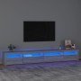 Mueble de TV con luces LED gris sonoma 270x35x40 cm