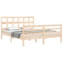 Bed frame with solid wood headboard 160x200 cm by vidaXL, Beds and slatted bases - Ref: Foro24-3194841, Price: 139,96 €, Disc...