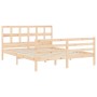 Bed frame with solid wood headboard 160x200 cm by vidaXL, Beds and slatted bases - Ref: Foro24-3194841, Price: 139,96 €, Disc...