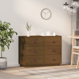 Aparador de madera maciza de pino marrón miel 100x40x75 cm de vidaXL, Aparadores - Ref: Foro24-820145, Precio: 133,98 €