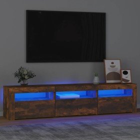 Mueble de TV con luces LED color roble ahumado 180x35x40 cm en Muebles TV | Comprar online en Foro24