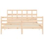 Estructura de cama con cabecero madera maciza 160x200 cm de vidaXL, Camas y somieres - Ref: Foro24-3194841, Precio: 139,88 €,...