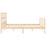 Bed frame with solid wood headboard 160x200 cm by vidaXL, Beds and slatted bases - Ref: Foro24-3194841, Price: 139,96 €, Disc...