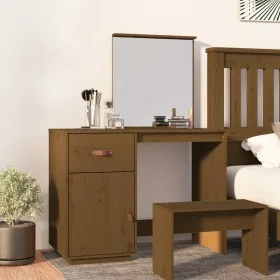 Solid honey brown pine wood dressing table 95x50x134 cm by vidaXL, Bedroom Dressers - Ref: Foro24-820090, Price: 105,27 €, Di...