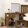 Massiver Schminktisch aus honigbraunem Kiefernholz, 95 x 50 x 134 cm von vidaXL, Schlafzimmerkommoden - Ref: Foro24-820090, P...