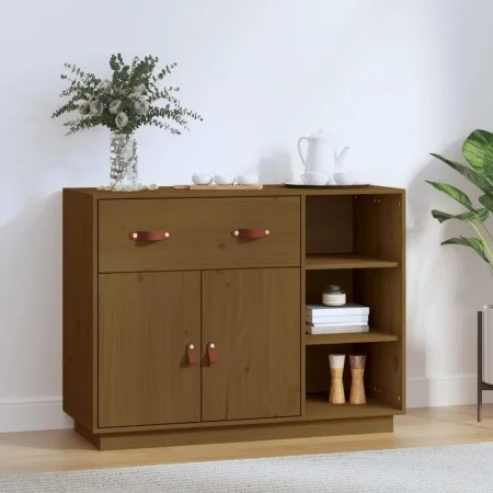 Honey brown solid pine wood sideboard 98.5x40x75 cm by vidaXL, Sideboards - Ref: Foro24-820140, Price: 148,91 €, Discount: %