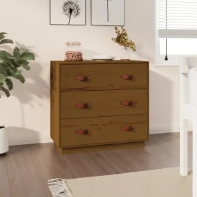 Solid pine wood sideboard in honey brown color, 80x40x75 cm by vidaXL, Sideboards - Ref: Foro24-820110, Price: 94,33 €, Disco...