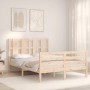 Estructura de cama con cabecero madera maciza 120x200 cm de vidaXL, Camas y somieres - Ref: Foro24-3194111, Precio: 119,28 €,...