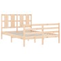 Estructura de cama con cabecero madera maciza 120x200 cm de vidaXL, Camas y somieres - Ref: Foro24-3194111, Precio: 119,28 €,...