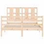 Estructura de cama con cabecero madera maciza 120x200 cm de vidaXL, Camas y somieres - Ref: Foro24-3194111, Precio: 119,28 €,...