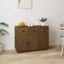 Solid pine wood sideboard in honey brown color, 100x40x75 cm by vidaXL, Sideboards - Ref: Foro24-820150, Price: 171,57 €, Dis...