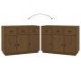 Solid pine wood sideboard in honey brown color, 100x40x75 cm by vidaXL, Sideboards - Ref: Foro24-820150, Price: 173,78 €, Dis...