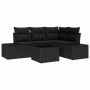 Conjunto de sofá de jardín 5 pcs Negro Poliratán