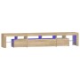 Mueble de TV con luces LED roble Sonoma 230x36,5x40 cm