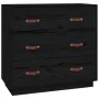 Sideboard aus massivem schwarzem Kiefernholz, 80 x 40 x 75 cm von vidaXL, Sideboards - Ref: Foro24-820111, Preis: 134,37 €, R...