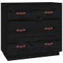 Solid black pine wood sideboard 80x40x75 cm by vidaXL, Sideboards - Ref: Foro24-820111, Price: 136,02 €, Discount: %