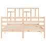 Estructura de cama con cabecero madera maciza 140x200 cm de vidaXL, Camas y somieres - Ref: Foro24-3194961, Precio: 122,21 €,...