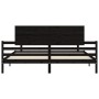 Bed frame with black solid wood headboard 200x200 cm by vidaXL, Beds and slatted bases - Ref: Foro24-3195245, Price: 186,21 €...