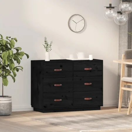 Anrichte Kiefer Massivholz schwarz 100x40x75 cm von vidaXL, Sideboards - Ref: Foro24-820146, Preis: 190,49 €, Rabatt: %