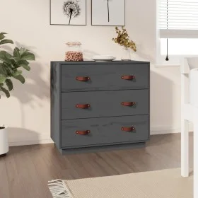Solid gray pine wood sideboard 80x40x75 cm by vidaXL, Sideboards - Ref: Foro24-820109, Price: 134,29 €, Discount: %