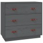 Sideboard aus massivem grauem Kiefernholz, 80 x 40 x 75 cm von vidaXL, Sideboards - Ref: Foro24-820109, Preis: 135,96 €, Raba...