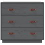 Sideboard aus massivem grauem Kiefernholz, 80 x 40 x 75 cm von vidaXL, Sideboards - Ref: Foro24-820109, Preis: 135,96 €, Raba...