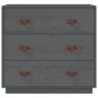 Solid gray pine wood sideboard 80x40x75 cm by vidaXL, Sideboards - Ref: Foro24-820109, Price: 134,29 €, Discount: %