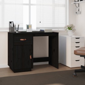 Schreibtisch aus massivem Kiefernholz schwarz 95x50x75 cm von vidaXL, Schreibtische - Ref: Foro24-820106, Preis: 142,83 €, Ra...