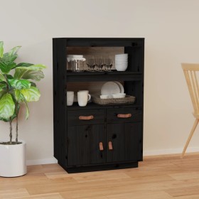 Solid black pine wood sideboard 67x40x108.5 cm by vidaXL, Sideboards - Ref: Foro24-820161, Price: 120,99 €, Discount: %